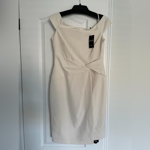 NWT Ralph Lauren Crepe Off The Shoulder Dress in Marscapone Cream - Picture 10 of 16